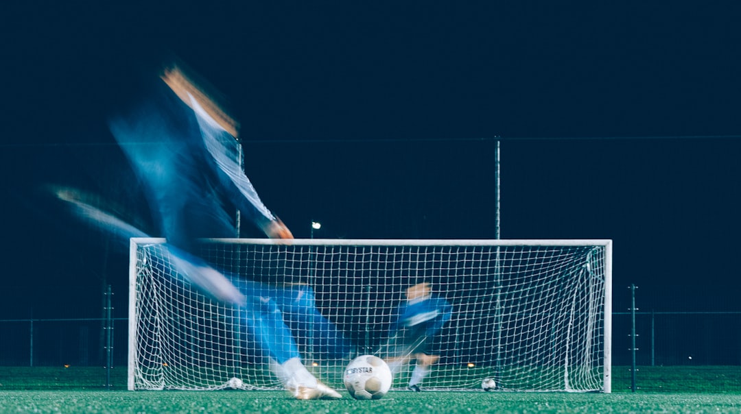 Striking the ball at goal